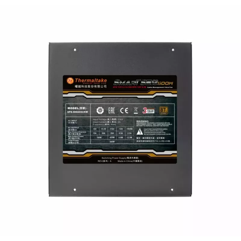 Barošanas bloks Thermaltake Smart SE2 500W Modular (efektivitāte ~87%, viena +12V līnija)