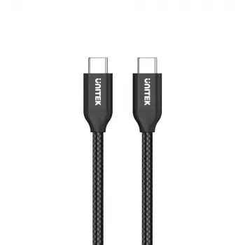 USB-C uz USB-C kabelis Unitek C14059BK — 2 m, 5 A, 20 V, 480 Mbit/s, melns