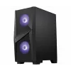 MSI MAG FORGE 100M Mid Tower Gaming datora korpuss 'Melns, 2x 120mm RGB PWM ventilators, 1x 120mm ventilators, 1-6 RGB Hub, Rūdīta stikla panelis, ATX, mATX, mini-ITX'