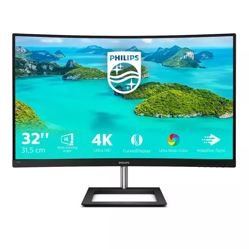 Philips E Line 328E1CA/00 dators 31.5 collu 4K Ultra HD LCD monitors, melns