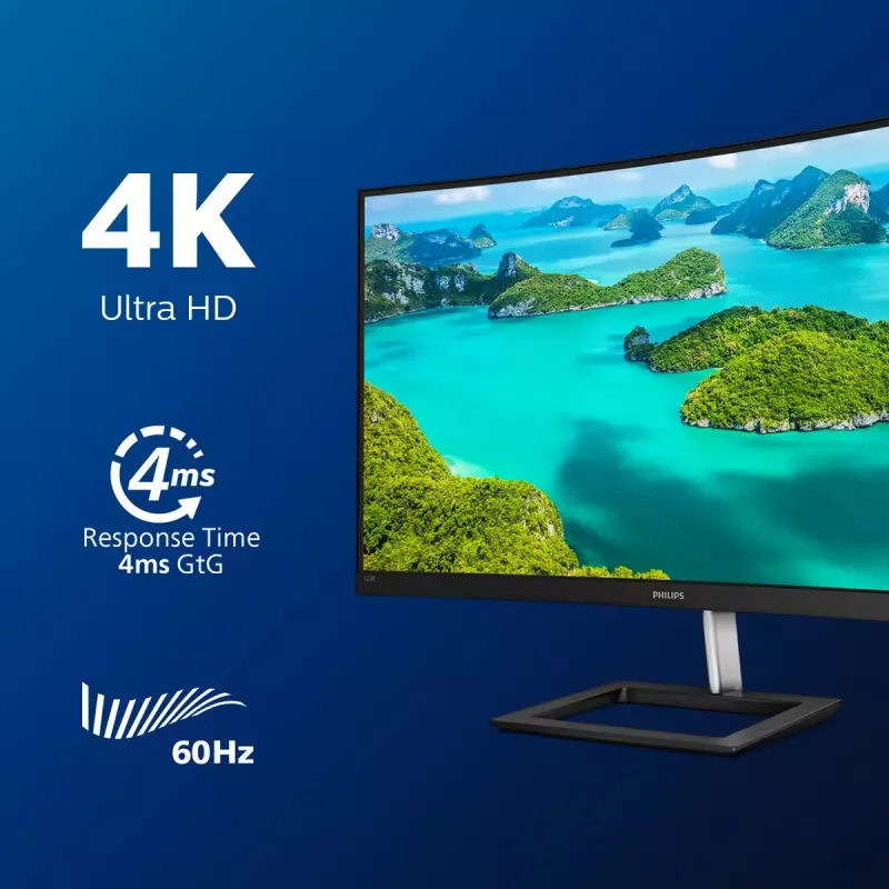 Philips E Line 328E1CA/00 dators 31.5 collu 4K Ultra HD LCD monitors, melns