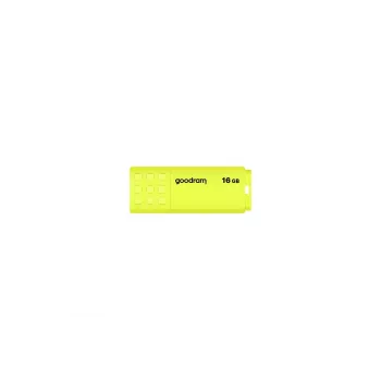 USB zibatmiņa GOODRAM UME2 16 GB, USB 2.0 Type-A, dzeltena, 51×21 mm