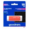 USB zibatmiņa GOODRAM UME3 16 GB USB Type-A 3.2 Gen 1 (oranža), 60/20 MB/s, plastmasas korpuss bez vāciņa
