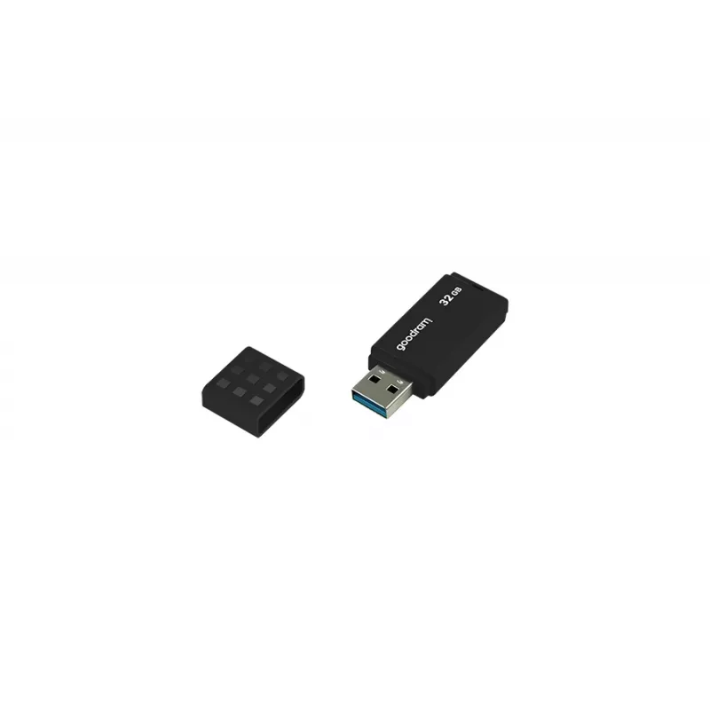 USB zibatmiņa GOODRAM UME3 32 GB, USB Type-A 3.2 Gen 1, melna, 51×21×9.6 mm