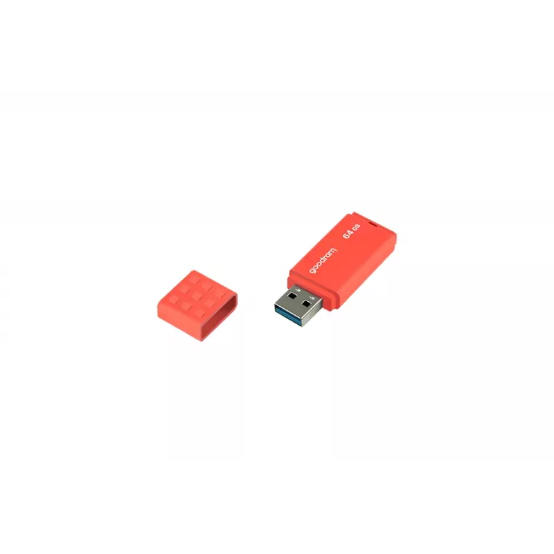 USB zibatmiņa GOODRAM UME3 64GB USB Type-A 3.2 Gen 1, oranža, 60MB/s lasīšana, 20MB/s rakstīšana