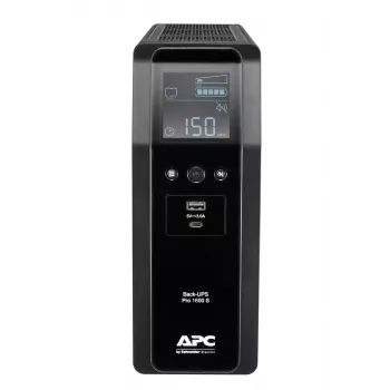 APC Back-UPS Pro 1600VA/960W tornis, 230V, 8x IEC C13, sinusoida, AVR, USB A+C, LCD, nomaināms akumulators