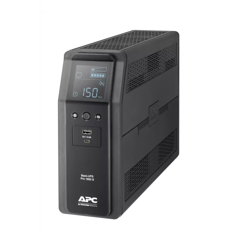 APC Back-UPS Pro 1600VA/960W tornis, 230V, 8x IEC C13, sinusoida, AVR, USB A+C, LCD, nomaināms akumulators