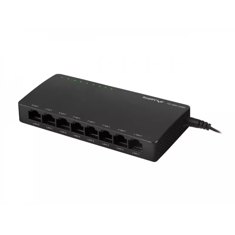 LANBERG Switch Dsp2-1008-12v 8x 1gb/s Nepārvaldāms Gigabit Ethernet Galddators 12V