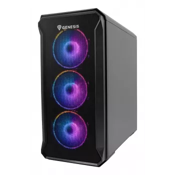 GENESIS Irid 503 ARGB Micro Tower Melns, Caurspīdīgs