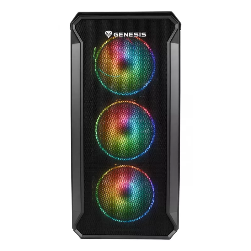 GENESIS Irid 503 ARGB Micro Tower Melns, Caurspīdīgs