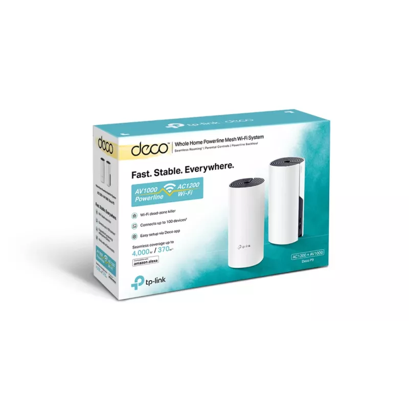 TP-Link AC1200 + AV1000 Visas Mājas Hibrīda Tīkla Sistēma, 2 iepakojumā