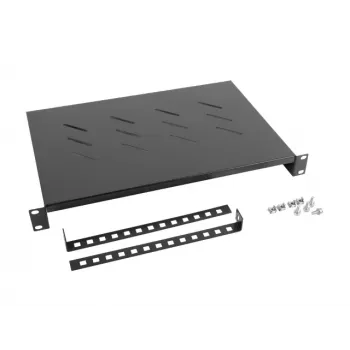 LANBERG Fiksētais plaukts - 19 inch 1U/483x300mm Maksimālā slodze līdz 25kg Melns
