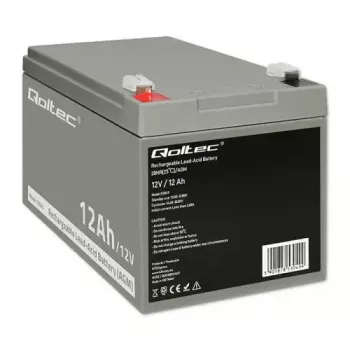 Qoltec 53049 AGM akumulators 12V 12Ah, pelēks, 150×98×95 mm