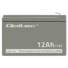 Qoltec 53049 AGM akumulators 12V 12Ah, pelēks, 150×98×95 mm