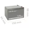 Qoltec 53049 AGM akumulators 12V 12Ah, pelēks, 150×98×95 mm