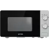 Solo mikroviļņu krāsns Gorenje MO20E1S — 20 L, 800 W, rotācijas vadība, 270 mm pagrieziena galds, nerūsējošais tērauds/melns