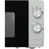 Solo mikroviļņu krāsns Gorenje MO20E1S — 20 L, 800 W, rotācijas vadība, 270 mm pagrieziena galds, nerūsējošais tērauds/melns