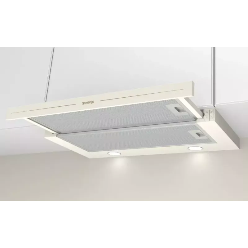 Iebūvējamā tvaika nosūcēja iekārta Gorenje BHP62CLI, alumīnija filtrs, trokšņa līmenis: D