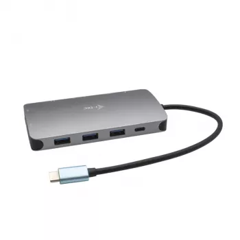 Docking stacija i-tec Metal USB-C Travel Nano Dock HDMI/VGA ar LAN + Power Delivery 100 W