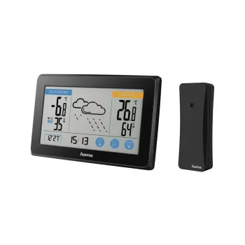 Hama Touch Black LED Battery termometrs un higrometrs