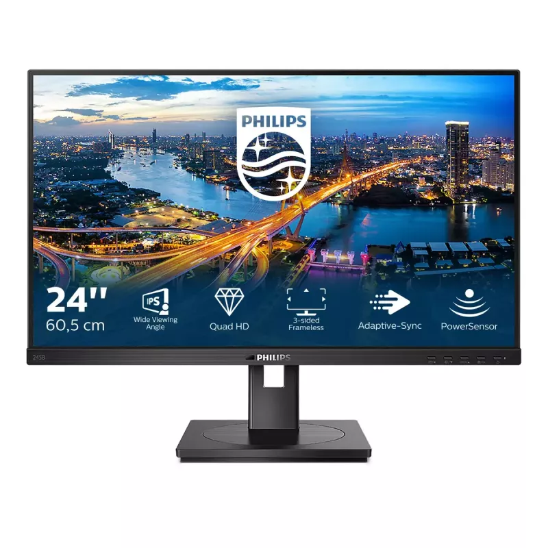 Philips B Line 245B1/00 monitors 60.5 cm (23.8 inch) 2560 x 1440 QHD LED melns