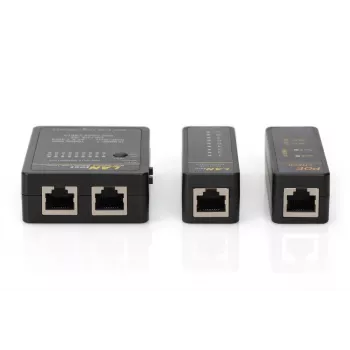 DIGITUS kabeļu testeris, tīkla, RJ45, BNC galvenā ierīce, tālvadības vienība, PoE testeris, ar maciņu