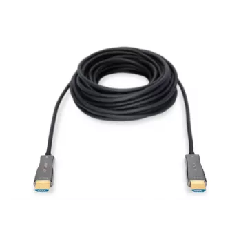 DIGITUS HDMI AOC hibrīd-šķiedras savienojuma kabelis, Type A M/M, 15m UHD 4K@60Hz, CE, melns