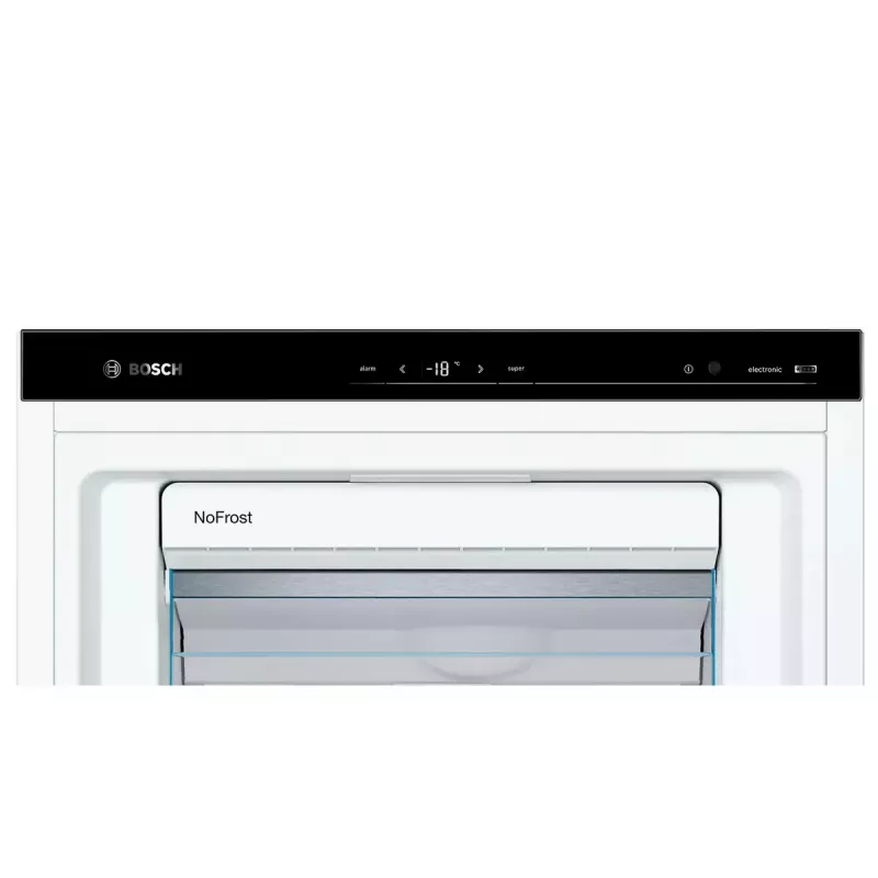 Brīvstāvošs saldētājs Bosch Serie 6 GSN54AWDV — 328 L neto, NoFrost, FastFreeze, LED displejs, Balts