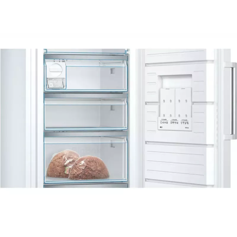 Brīvstāvošs saldētājs Bosch Serie 6 GSN54AWDV — 328 L neto, NoFrost, FastFreeze, LED displejs, Balts