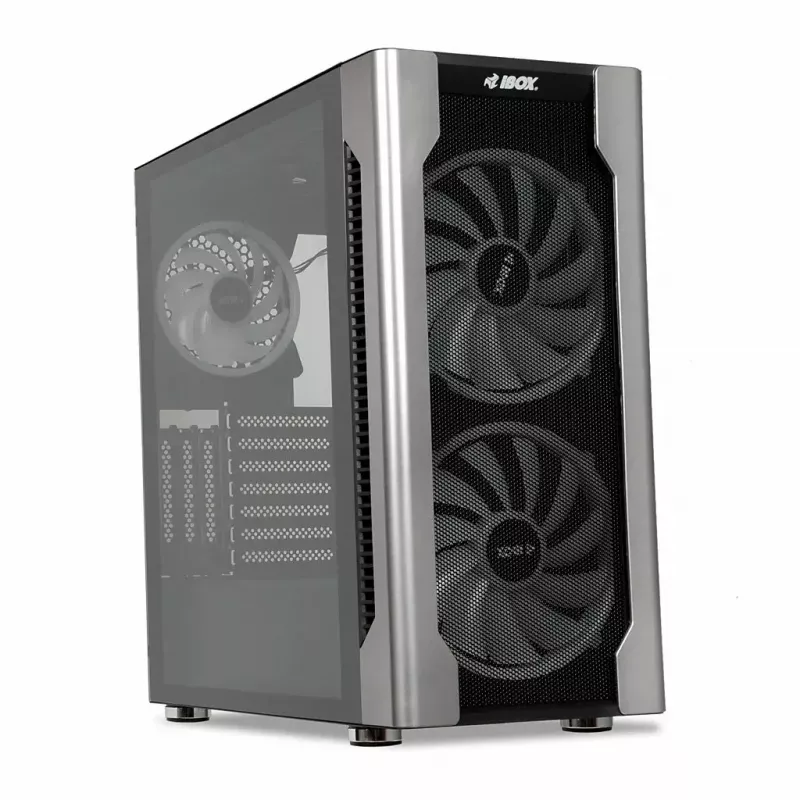 Korpuss IBOX Chiron ZH68 Gaming, ATX Midi-Tower, EATX atbalsts, melns, sānu logs, apgaismojums