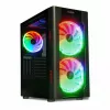 Korpuss IBOX Chiron ZH68 Gaming, ATX Midi-Tower, EATX atbalsts, melns, sānu logs, apgaismojums