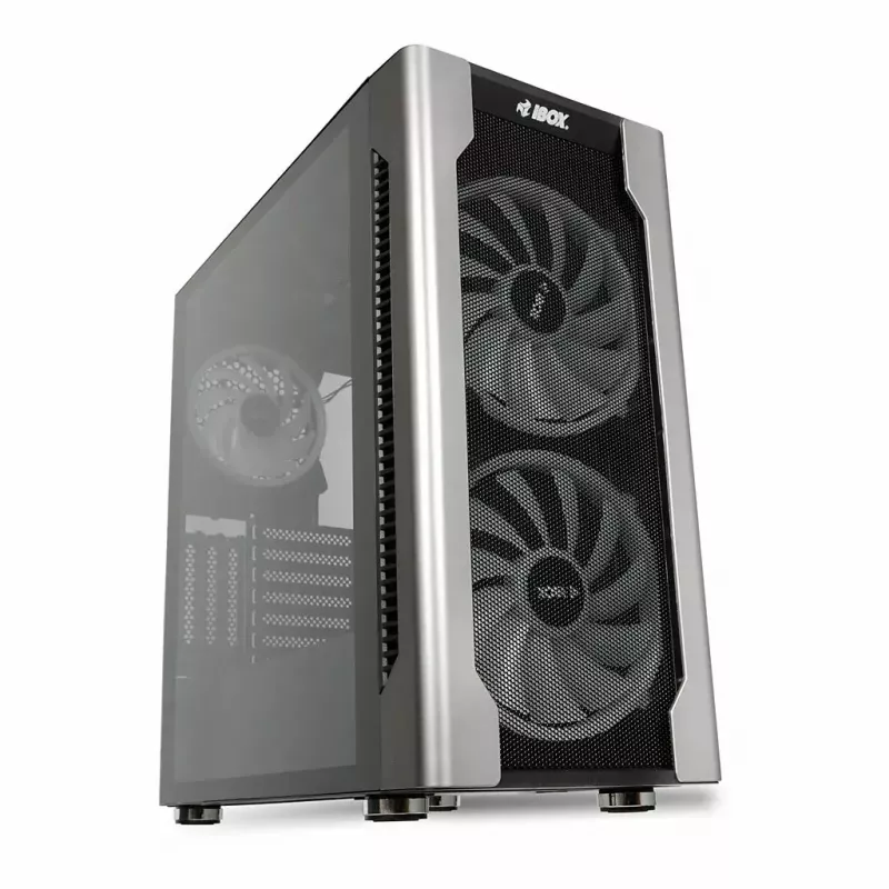 Korpuss IBOX Chiron ZH68 Gaming, ATX Midi-Tower, EATX atbalsts, melns, sānu logs, apgaismojums