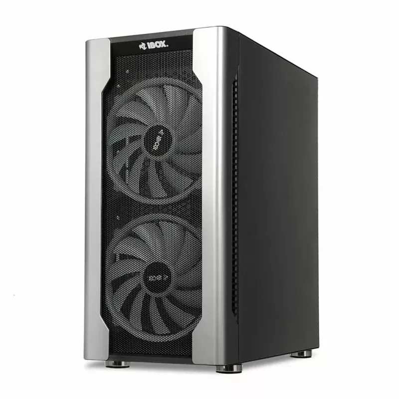 Korpuss IBOX Chiron ZH68 Gaming, ATX Midi-Tower, EATX atbalsts, melns, sānu logs, apgaismojums
