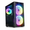 Korpuss IBOX Chiron ZH68 Gaming, ATX Midi-Tower, EATX atbalsts, melns, sānu logs, apgaismojums