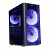 Korpuss IBOX Chiron ZH68 Gaming, ATX Midi-Tower, EATX atbalsts, melns, sānu logs, apgaismojums