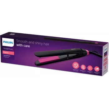 Taisnošanas suka Philips StraightCare Essential ThermoProtect BHS375/00 — keramikas plāksnes 28 mm, 2 temperatūras līmeņi, max 220°C