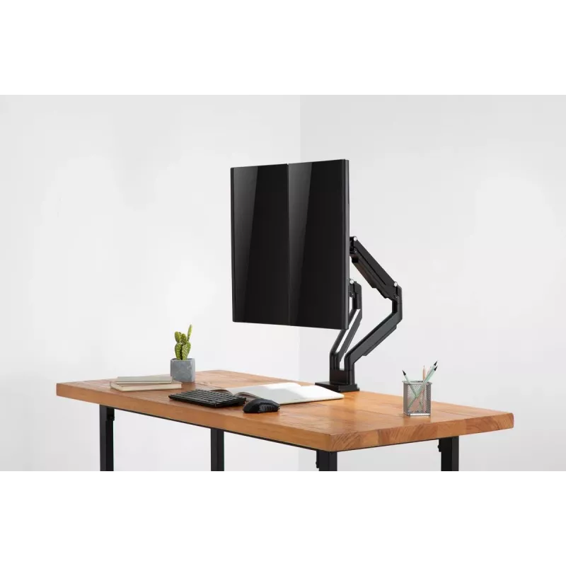 DIGITUS Universāls Divu Monitoru Stiprinājums Gāzes Atsperes Skava 17-32 collas 2x 9 kg