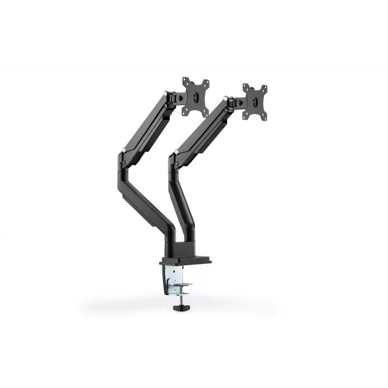DIGITUS Universāls Divu Monitoru Stiprinājums Gāzes Atsperes Skava 17-32 collas 2x 9 kg