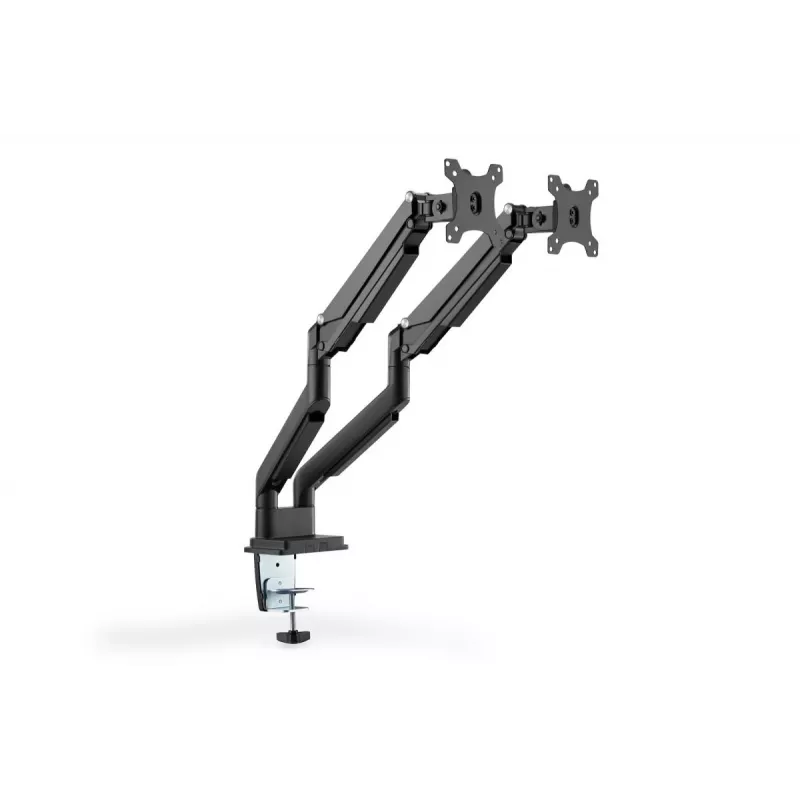 DIGITUS Universāls Divu Monitoru Stiprinājums Gāzes Atsperes Skava 17-32 collas 2x 9 kg