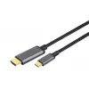 DIGITUS USB-C uz HDMI kabelis-adapteris, 4K/30 Hz, 1,8 m, melnā krāsā
