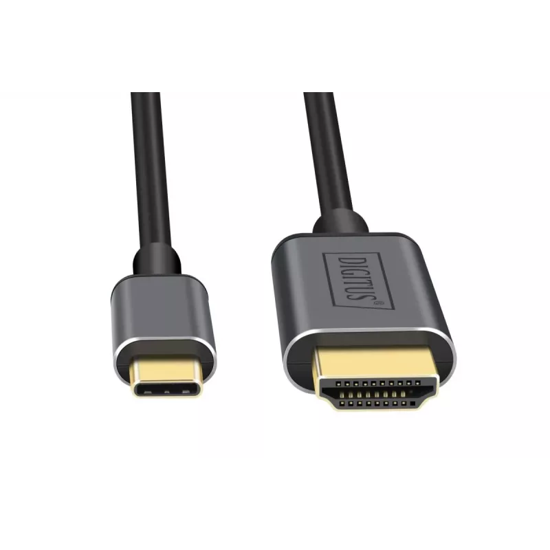 DIGITUS USB-C uz HDMI kabelis-adapteris, 4K/30 Hz, 1,8 m, melnā krāsā