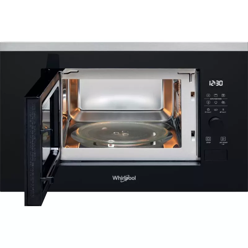Iebūvējamā grila mikroviļņu krāsns WHIRLPOOL WMF201G, 800 W, 20 L, nerūsējošais tērauds/melns