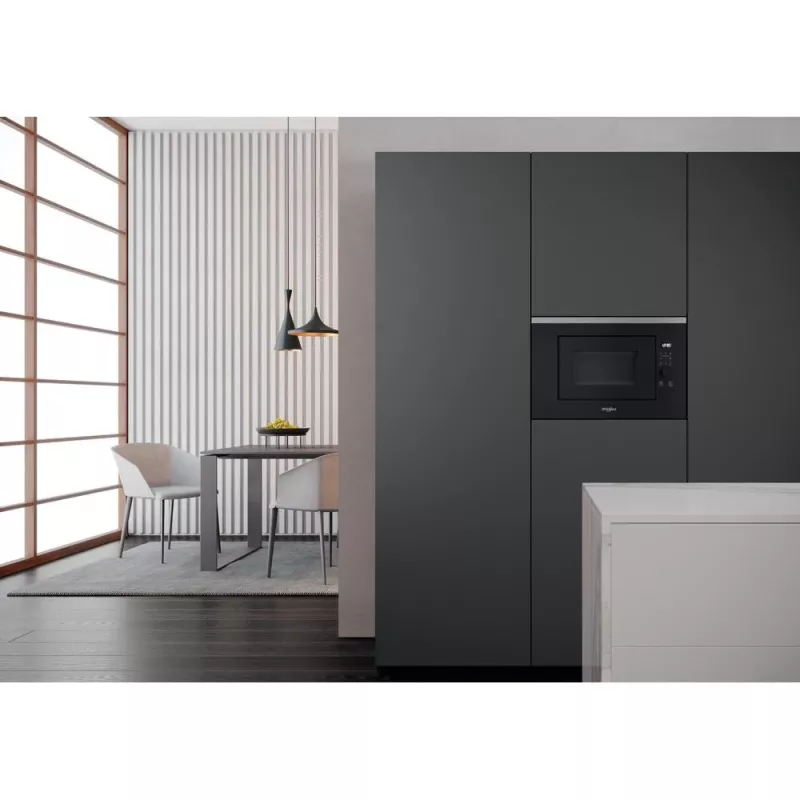 Iebūvējamā grila mikroviļņu krāsns WHIRLPOOL WMF201G, 800 W, 20 L, nerūsējošais tērauds/melns