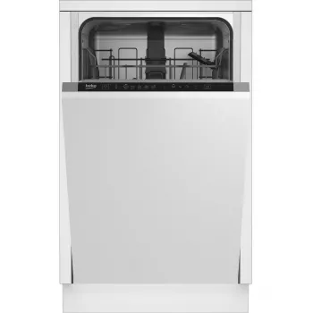 Iebūvējamā trauku mazgājamā mašīna BEKO DIS35026 — šaura 45 cm, 10 komplekti, 48 dB, 5 programmas, E energoklase