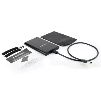 GEMBIRD EE2-U3S-6 Melns ārējais USB 3.1 2.5 inch SATA HDD/SSD korpuss ar Type-C portu, matēts alumīnijs
