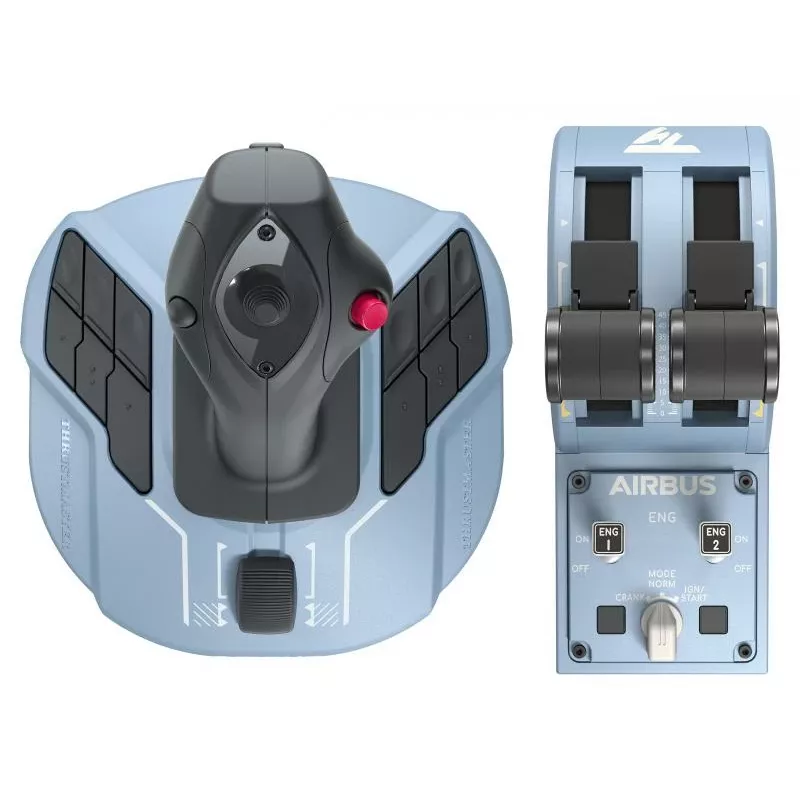 Thrustmaster TCA Officer Pack Airbus Edition — Sidestick un Kvadrants (PC, USB, Melns/Zils)