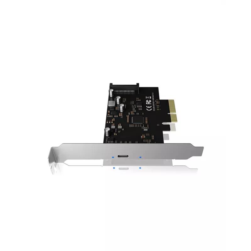 ICY BOX IB-PCI1901-C32 PCIe 3.0 x4 kontrollera karte, 1x USB-C 3.2 Gen 2x2, melna