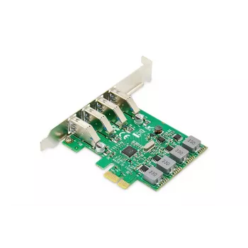 DIGITUS USB PCI-E papildinājuma karte USB 3.0, 4 porti A/F, Chipset: VL805, pašbarošanās