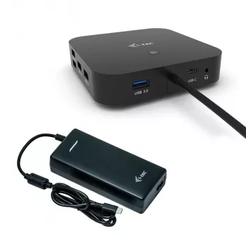i-tec USB-C Dual Display Docking Station ar Power Delivery 100 W un Universāls Lādētājs 100 W