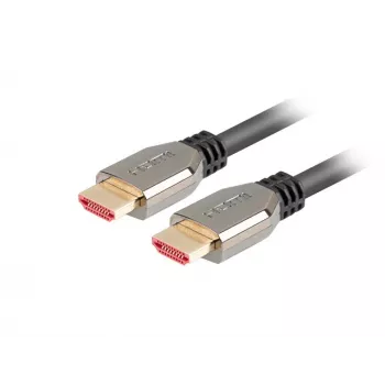 HDMI kabelis LANBERG CA-HDMI-30CU-0018-BK — HDMI 2.1, 1.8 m, 48 Gbit/s, 7680×4320, 240 Hz, ARC, eARC/Ethernet atbalsts